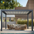 Factory Direct Sales Swimming Pool Courtyard 3x3m 4x4m 6x3m Manual Aluminum Alloy Louvered Pavilion
