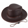 Women & Men Outdoor Leather Western Cowboy Hats Fedora Brim Cowgirl Fedora Hat
