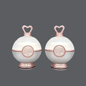 30g Empty Plastic Luxurious Cosmetic Frosted pink Heart Shaped Elegant Jar Container Cream Pot for Skin Care