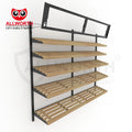 Wholesale Commercial Standard Wood Durable Freestanding Metal Supermarket Shelf Display Rack