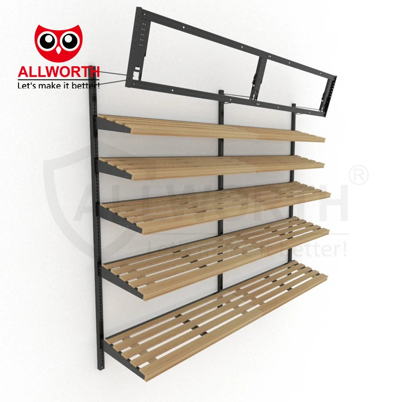 Wholesale Commercial Standard Wood Durable Freestanding Metal Supermarket Shelf Display Rack