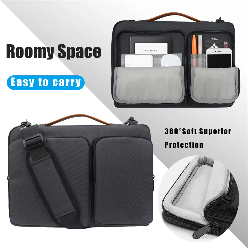Laptop Briefcase Bag13 14 &15.6 Inch Waterproof Notebook Computer  Business Shoulder Bag for Men and Women