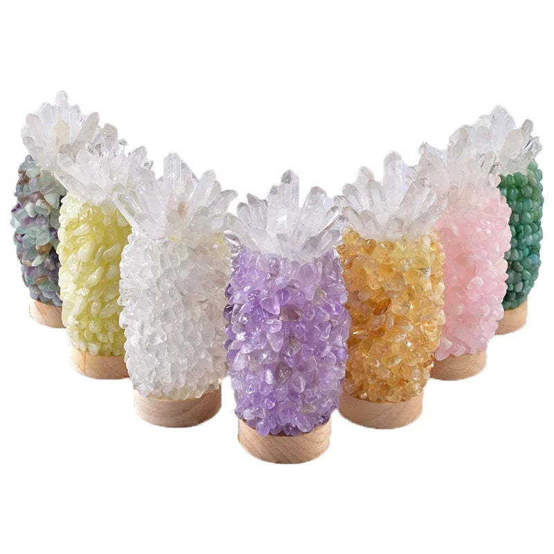 Wholesale Amethyst Healing Crystal Stones Small Night Light Crystal Gravel Lamp Natural Crystal Bedside Lamp