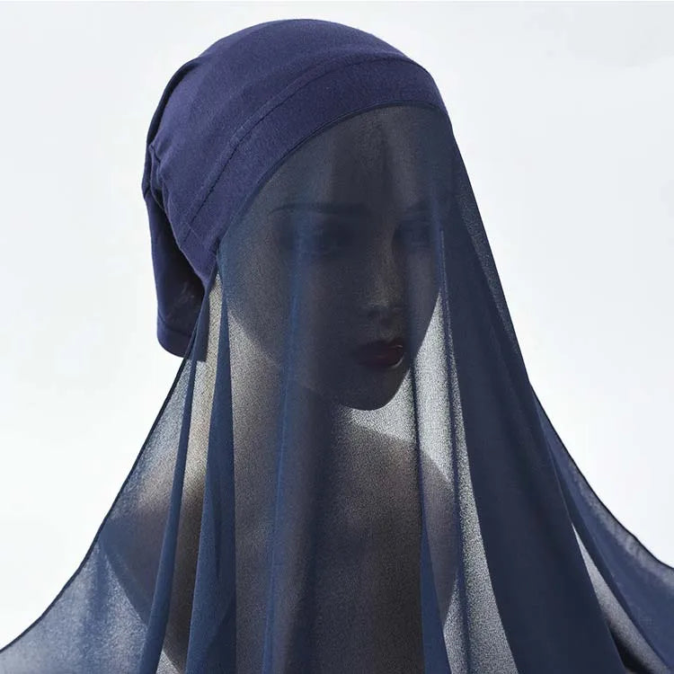 New Colors Convenient Turban Scarf Wholesale Pearl Ladies Scarf Tube Cap Chiffon Modal Long Scarf Suit