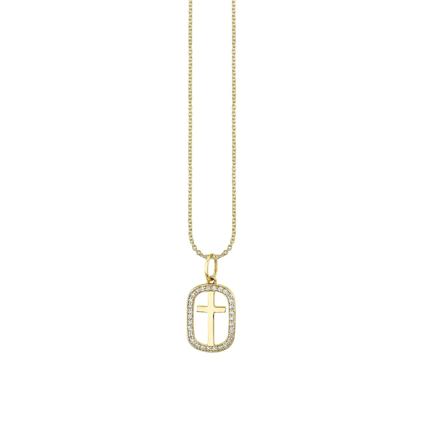 LOZRUNVE 925 Silver Dainty Pave Rectangle Cross Charm Necklace Trendy Gold Jewelry