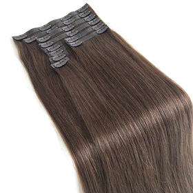 Wholesale Clip in Hair Extension 100 Human Hair Russian Hair Double Drawn Invisible Seamless Clip Ins Extension