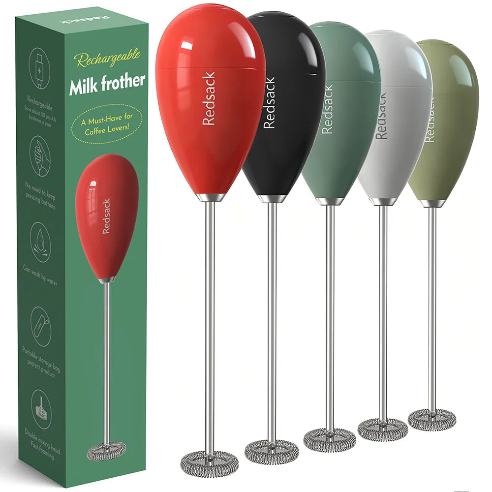 New Product Ideas 2026 Eco-Friendly Stocked Custom Coffee Mixer Portable Automatic Handheld Electric Milk Frother Tea Tool