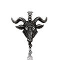 SS8-590P Punk Style Metal Goat Satan Labeling Pendant Animal Necklace Stainless Steel Men Jewelry Men's Necklace Accessories