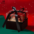 Luxury Golden Gift Box Square Shape Flower Box Acrylic Rose Box