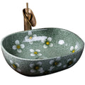 China sanitary wares vintage vanities table counter top oval ceramic bathroom vessel sink hand wash art basin