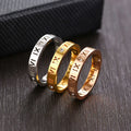 Minimalist New Designer Stainless Steel CZ Inlaid Hollow Roman Number Fashion Couple Ring for Women Finger Jewelry R-246