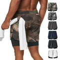 Custom Mens 2 in 1 Workout Shorts With Phone Pocket Compression Gym Yoga Shorts Sports Running Shorts Yoga Leggings Shorts