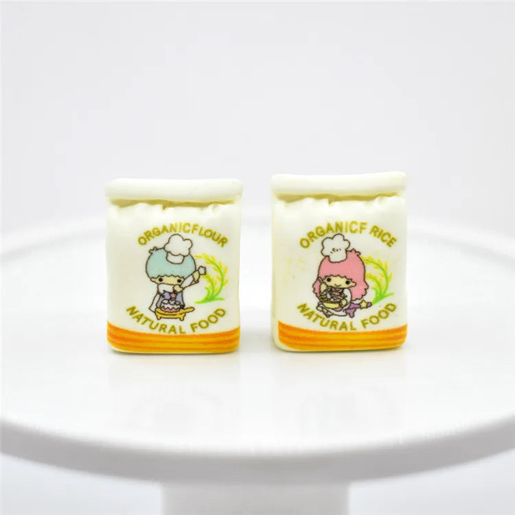Simulation Flour Bag Resin Charm for DIY Playhouse Props Miniature Food Toys