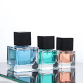 Deluxe New Design square 30ml 50ml 100ml Empty Spray Perfume Oil Bottle Glass with Lid