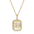 Fashion Personalized Models English Letters Geometric Crystal With Zircon Pendant Necklaces