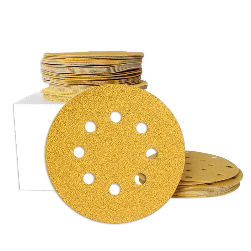 Sand Paper Manufacturing P80 Sandpaper Disc 5 Inch 125mm 8 Hole Hook and Loop Automotive Putty Sanding Disc Paper