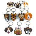 PVC Key Ring Cute Animal Cartoon Keychain Lovely Mini Dog Frog Cat Shape Key Holder Fit Women Men Kids Keys Accessories