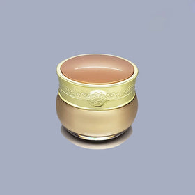 In Stock Wholesale Empty Cosmetic Acrylic Plastic Jar Round Gold Cream Container for Cosmetic Packaging