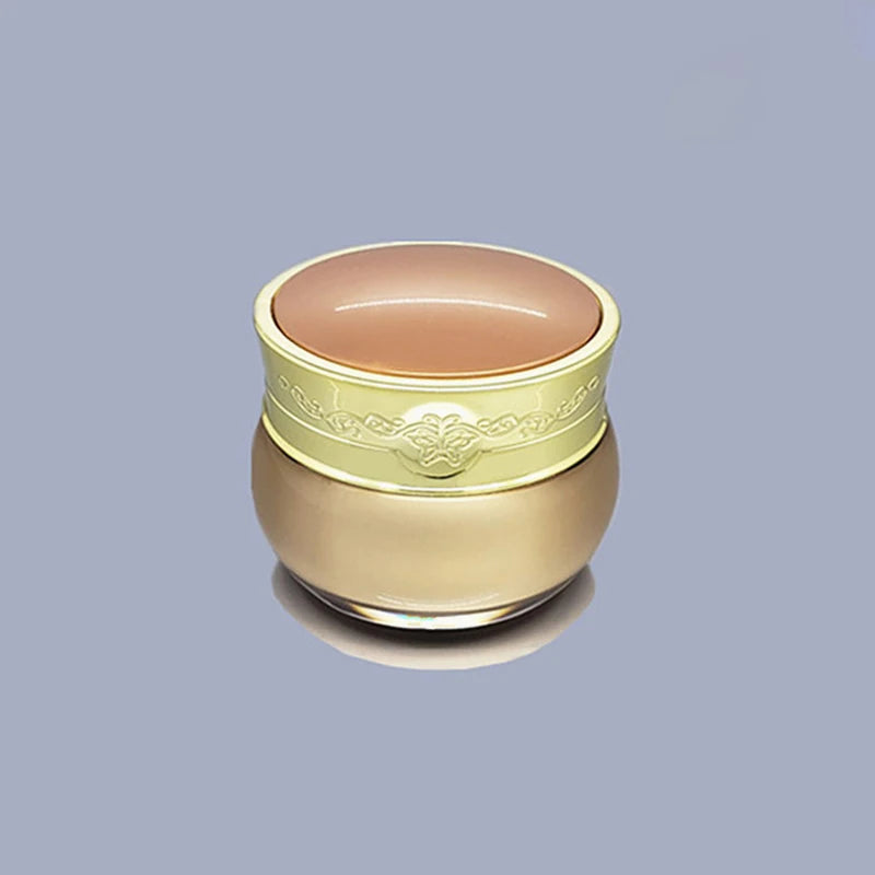 In Stock Wholesale Empty Cosmetic Acrylic Plastic Jar Round Gold Cream Container for Cosmetic Packaging