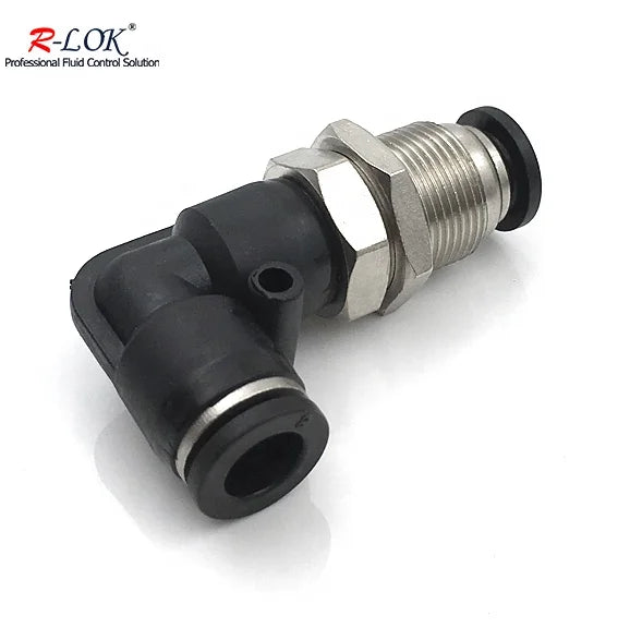 14 Bulkhead Male Elbow Plastic Pneumatic One Touch Push Connect Tube Fitting PLM Pneumatic Quick Connect Air Fitting R-LOK Brand