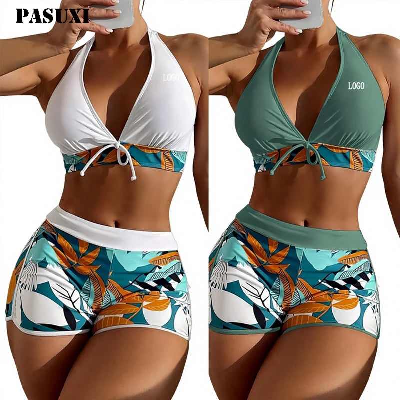 PASUXI 2026 Custom Sexy Bikinis Beachwear Tankini Bikini Set Womens Swimsuits Fitness Swimwear for Women