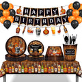 Huancai Whiskey Party Supplies Paper Plates Cups Napkins Disposable Tableware Set Aged to Perfection Birthday Party Decorations