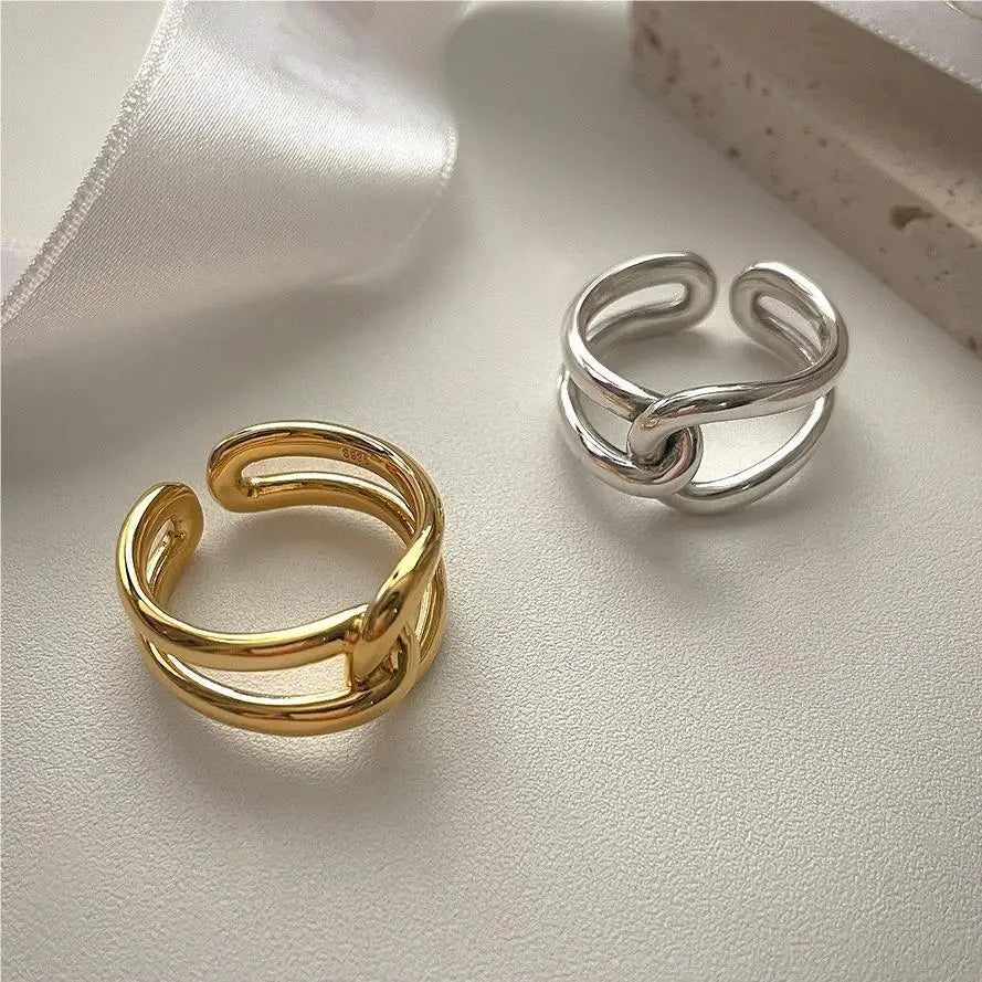 VIANRLA 925 Sterling Silver Cross Ring Minimalist 18k Gold Plating Ring for Women Jewelry Wholesale Free Laser Logo
