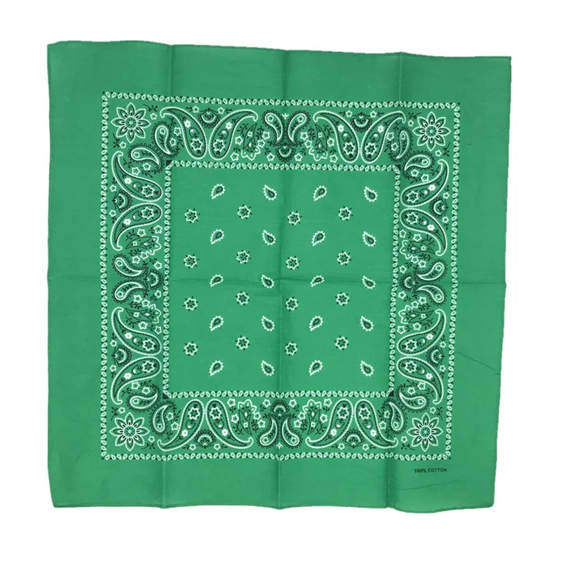 100% Cotton Printed Green Colorful square Active Printing Bicycle Accessories Bandana for Dogs Custom logo