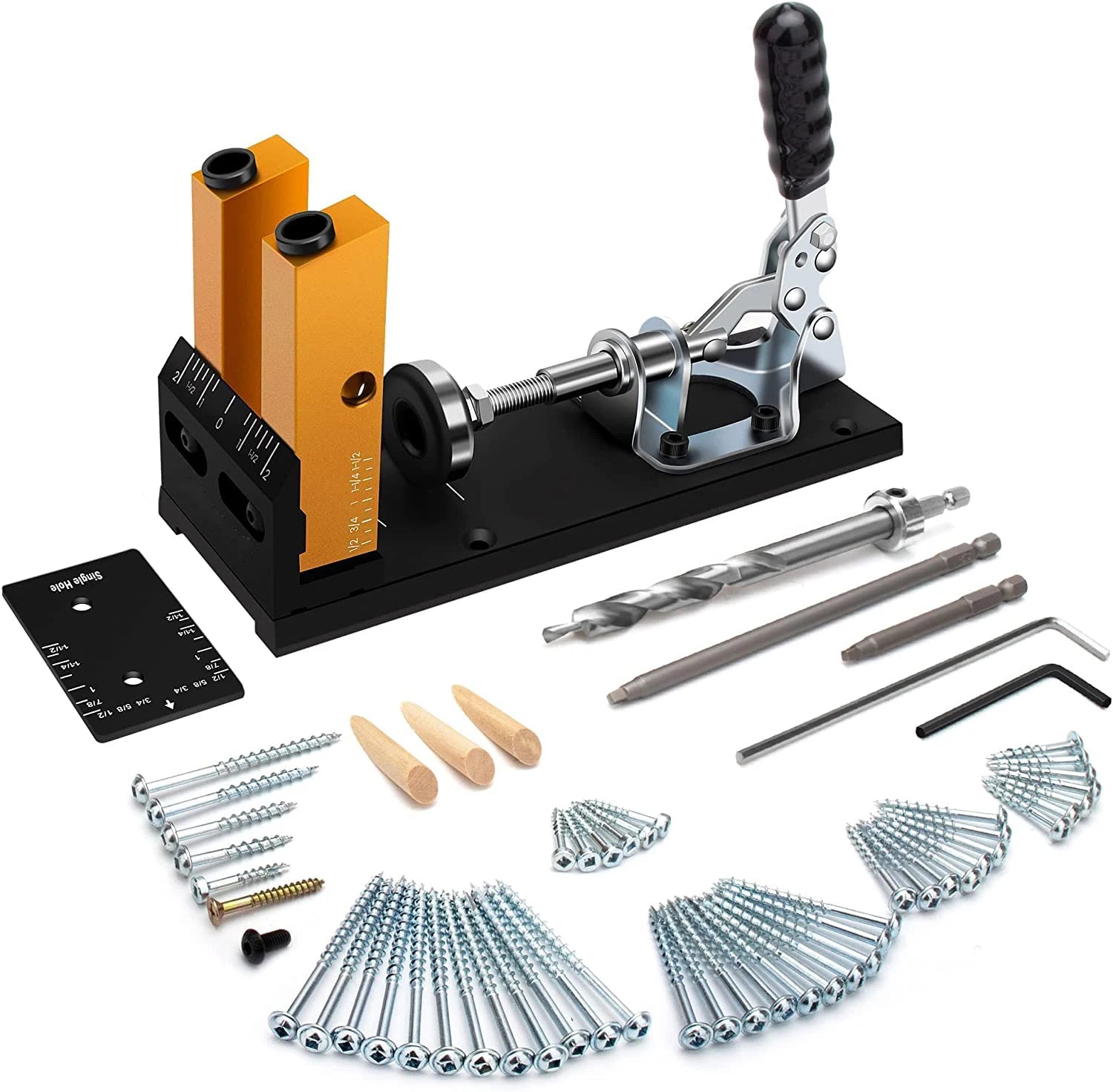 Woodworking Tool and Accessories Joinery Removable Screw Aluminum System Pocket Hole Jig Kit