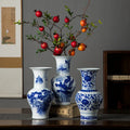 2024 Jingdezhen Blue & White Antique Porcelain Vase - Premium Living Room & Desktop Flower Decor Perfect Housewarming Gift