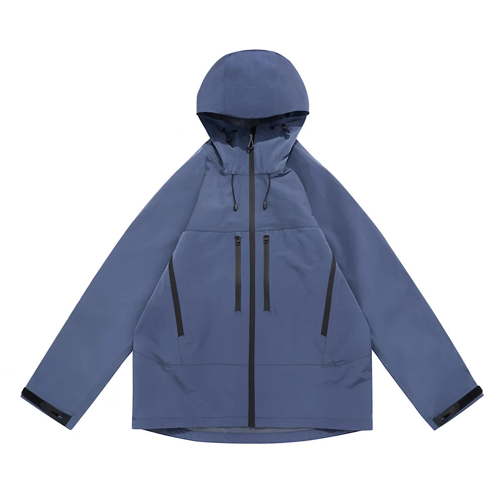 Unisex Custom Breathable Rain Coat Hard Shell Waterproof Hiking Jacket Stand Outdoor Lightweight Windproof Plus Size Adults