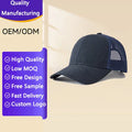Promotional OEM Cotton Quick Dry Breathable Blank Baseball Cap Snapback Mesh Trucker Hat with Custom Logo Unisex