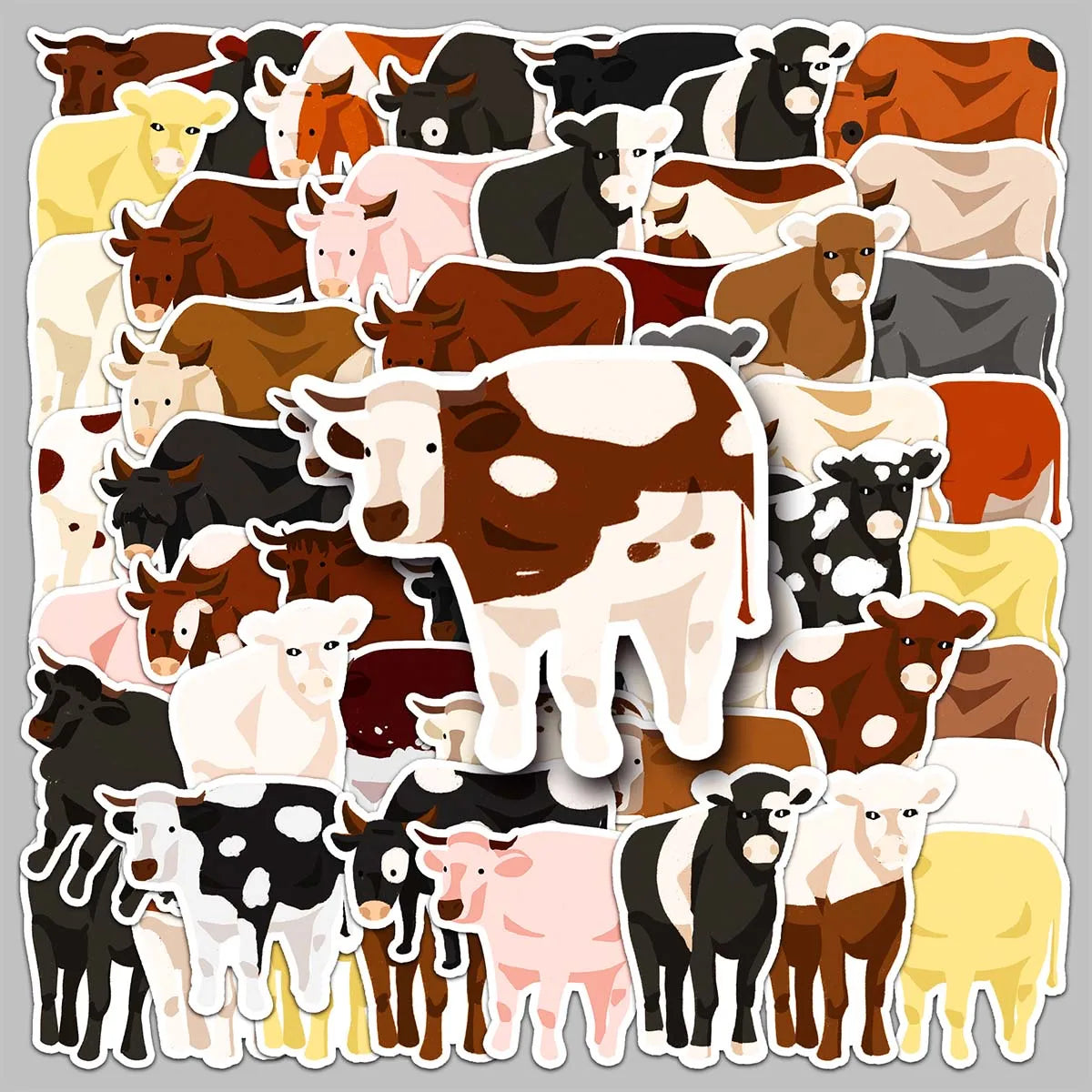 50PCS Factory Hot Gift Stickers Decorated with Waterproof Seamless Self-adhesive Cow Stickers