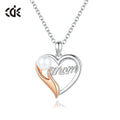 CDE YP1664 Mother's Day Link Chain Necklace 925 Silver with Rhodium Plating Cute Heart and Pearl Gift for Mom Joyas De Plata
