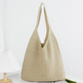 Hot Sale Korean Chic Style Solid Color Knitted Crochet Tote Bag for Women Single Shoulder Hobo Handbags Portable Spring Winter