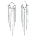 Evorte New Fashion 316L Stainless Steel Silver Plated Long Tassel Nose Ring Ear Plug Nostril Lobe Septum Cartilage Children's