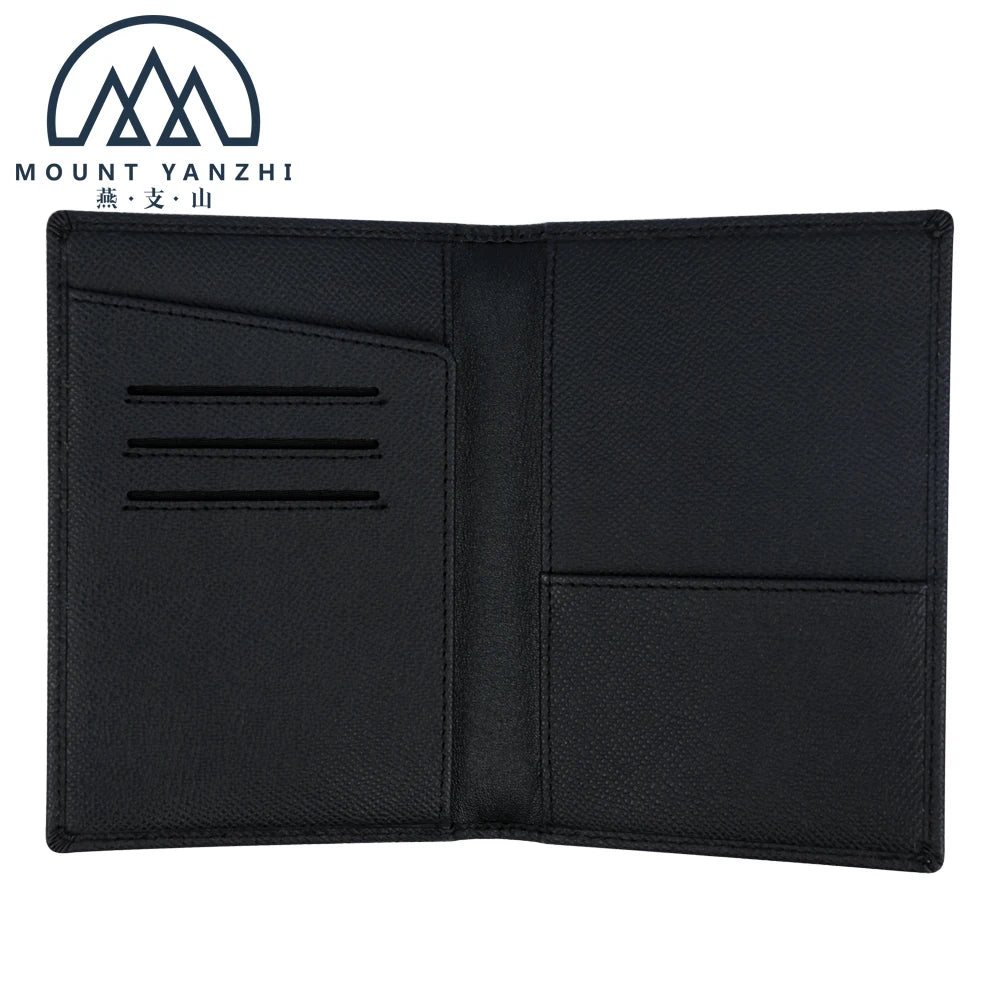 Wholesale Customized Genuine Leather Passport Cover Holder Luxury Business Travel RFID Bifold Men's Credit Card Holder