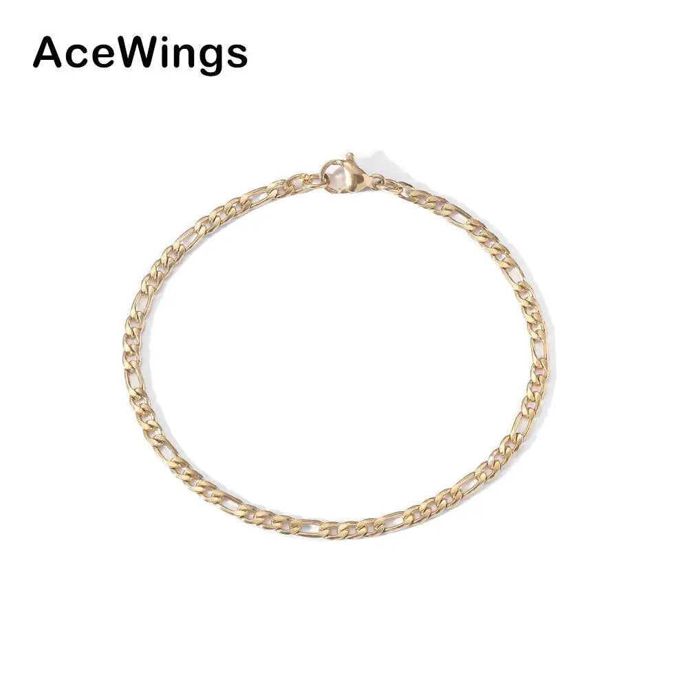 SB010   3mm 7inch 8inch Stainless Steel Chain Hip Hop Chain Bracelet