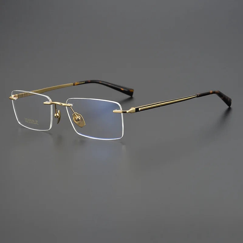 Shenzhen Factory Men's Pure Titanium Frame Glasses Ultra-light Business Frameless Glasses Titanium Frame