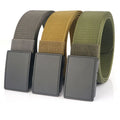Stretch Nylon Casual Men's Golf Jeans Belt Tactical Use Fashionable Canvas Fabric Belt with Metal Flat Buckle