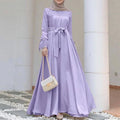 S-5XL Arabian Robe Vintage Summer Women's Solid Color Collage Four Sided Spring Muslim Women's Clothing