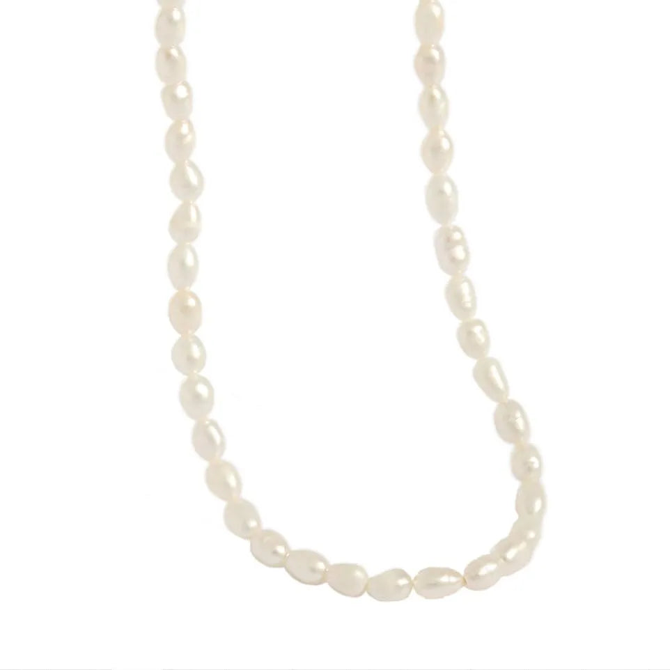 Wholesale 5mm Fresh Water Pearl Necklace 925 Sterling Silver Freshwater Pearl Strand Edison Pearl Necklace