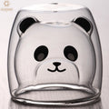 Panda Raccoon Shaped Double Wall Glass Cup High Temperature Resistant Milk Coffee Cup Insulated Water Cup
