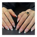 Factory French  Style Long Artificial Fingernails False Nails Acrylic Handmade Press on Nails With Rhinestones