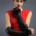 Fashion Fingerless Lace Ladies Arm Length Long Leather Gloves