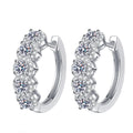 Trendy Design Fashion Hoop 3mm D Color Moissanite Earrings Fine Jewelry 925 Sterling Silver Moissanite Earrings for Women