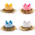 Non Woven Fabric Baby Kid's Birthday Crown Hat  Princess Crown Decoration With Animal tails