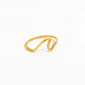 Fenny 18K Gold Plated Wholesale Waterproof Simple Fine Artistic Big Waved Stainless Steel Finger Ring Trend for Women
