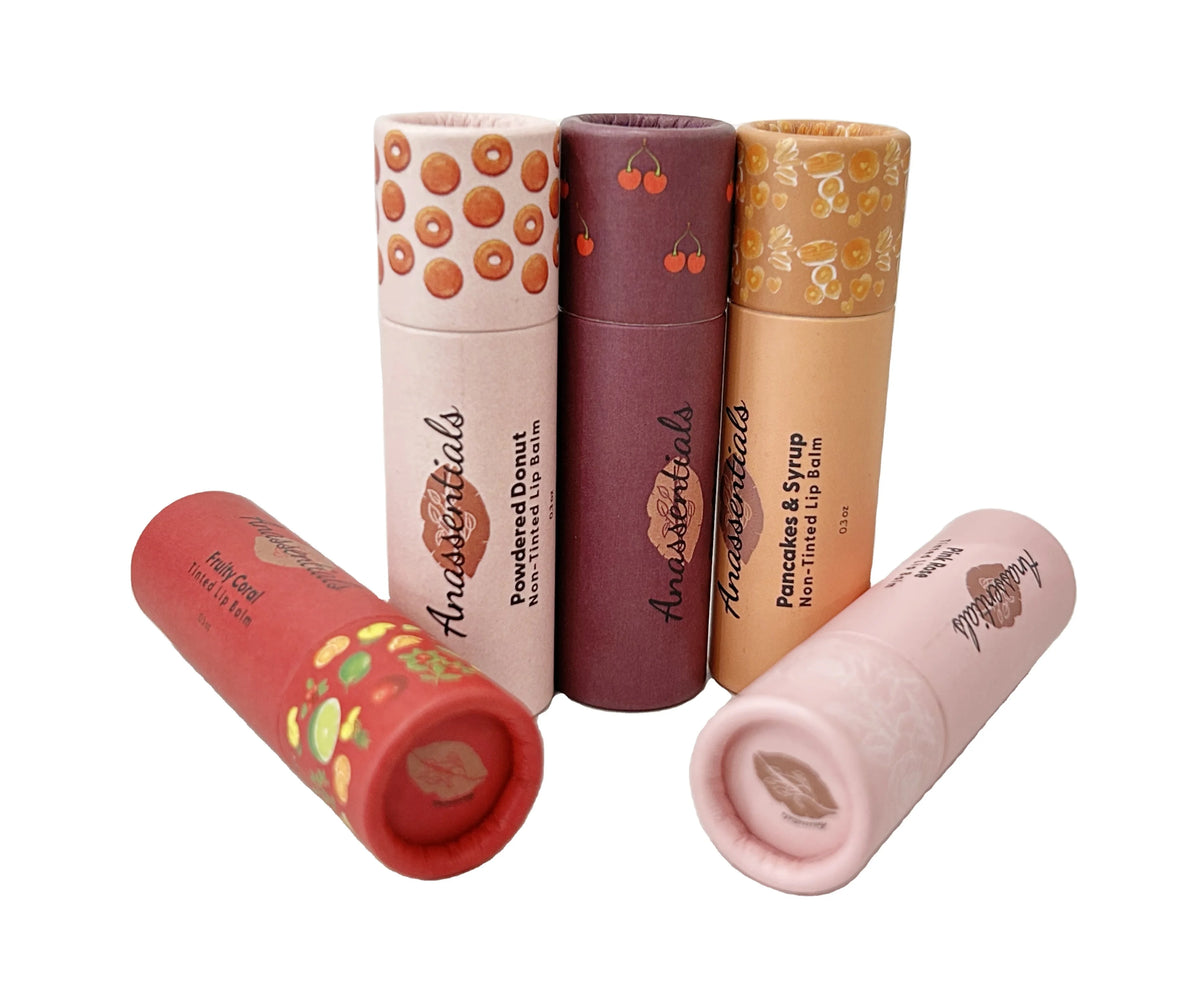 Biodegradable Cardboard Deodorant Round Container Push up Packaging 0.3 oz Lip Balm Cylinder Paper Tube Oil-resistant