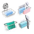 Hot Sale Metal Sink Caddy Drain Rack Adhesive Soap Holder Sponge Shelf for Kitchen Bathroom Brush Storage Organizer
